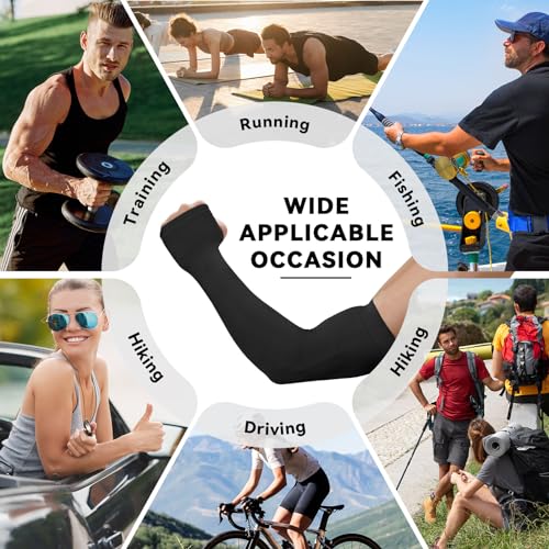Arm Sleeves for Men Women to Cover Arms with Thumb Holes, Sun UV Protection Arm Warmers, for Volleyball Football Golf2
