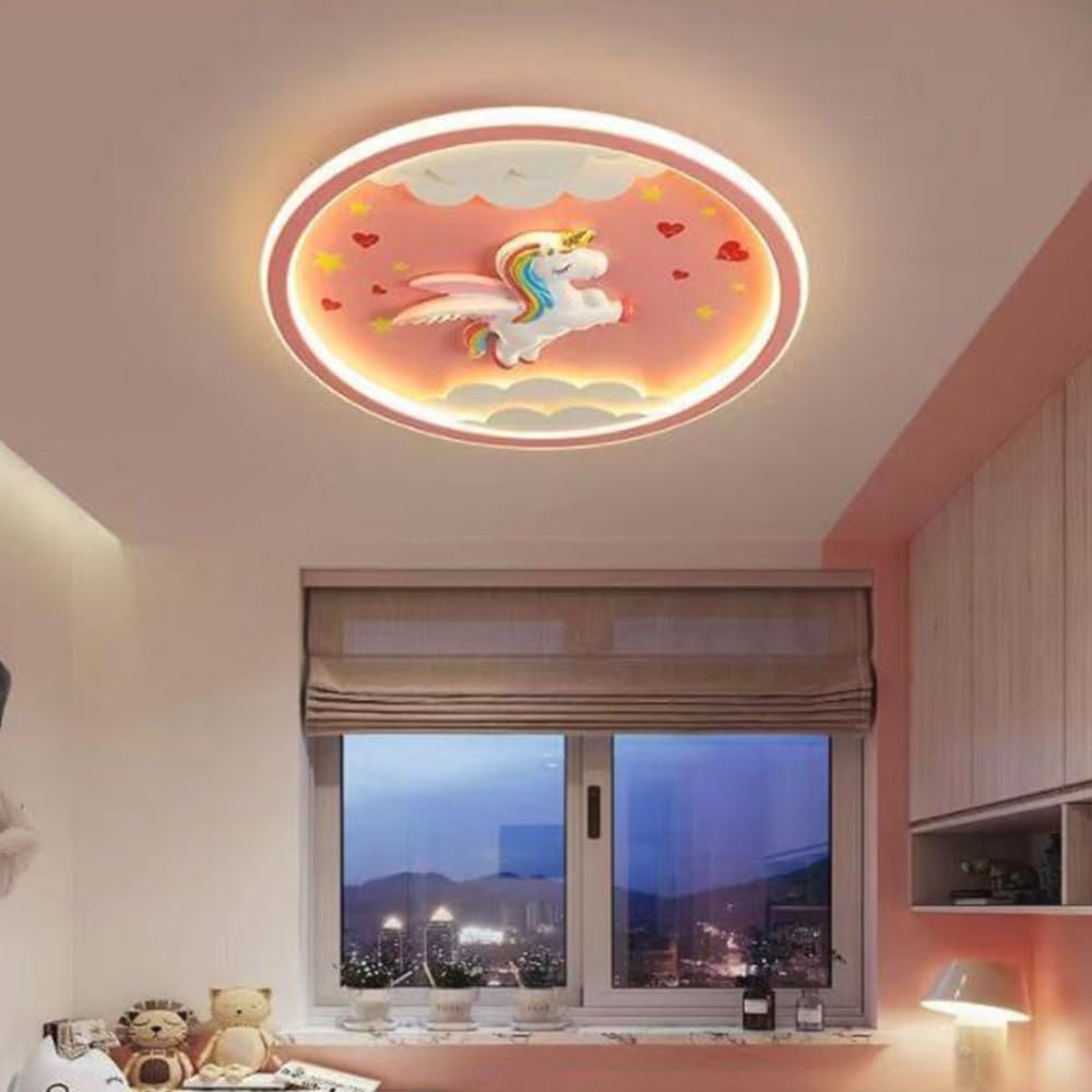 LED Moderne Plafondlamp Eenhoorn Plafondlamp Roze Creatieve Kinderlamp Meisjes Slaapkamerlamp 56W Dimbaar Acryl Lampenkap Kroonluchter Kinderkamer Babykamer Woonkamer Eetkamer Binnenverlichting,50cm LED Moderne Plafondlamp Eenhoorn Plafondlamp Roze Creatieve Kinderlamp Meisjes Slaapkamerlamp 56W Dimbaar Acryl Lampenkap Kroonluchter Kinderkamer Babykamer Woonkamer Eetkamer Binnenverlichting,50cm