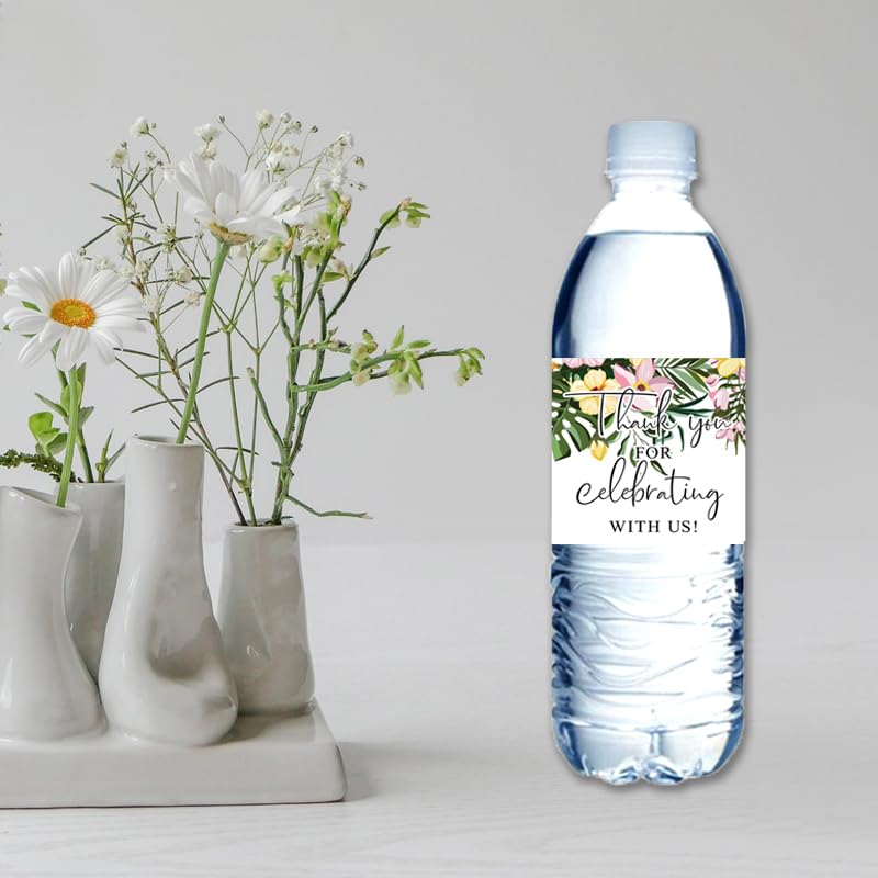 CRAWPROP Woodland Design Thank You for Celebrating with US Water Bottle Sticker Labels Wedding Bridal Party Supplies Baby Shower Birthday Party Decorations(Pack of 36)