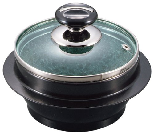 Amazon.co.jp: 長水 遠赤 石焼釜(ガラス蓋付)アルミブラックコート枠付