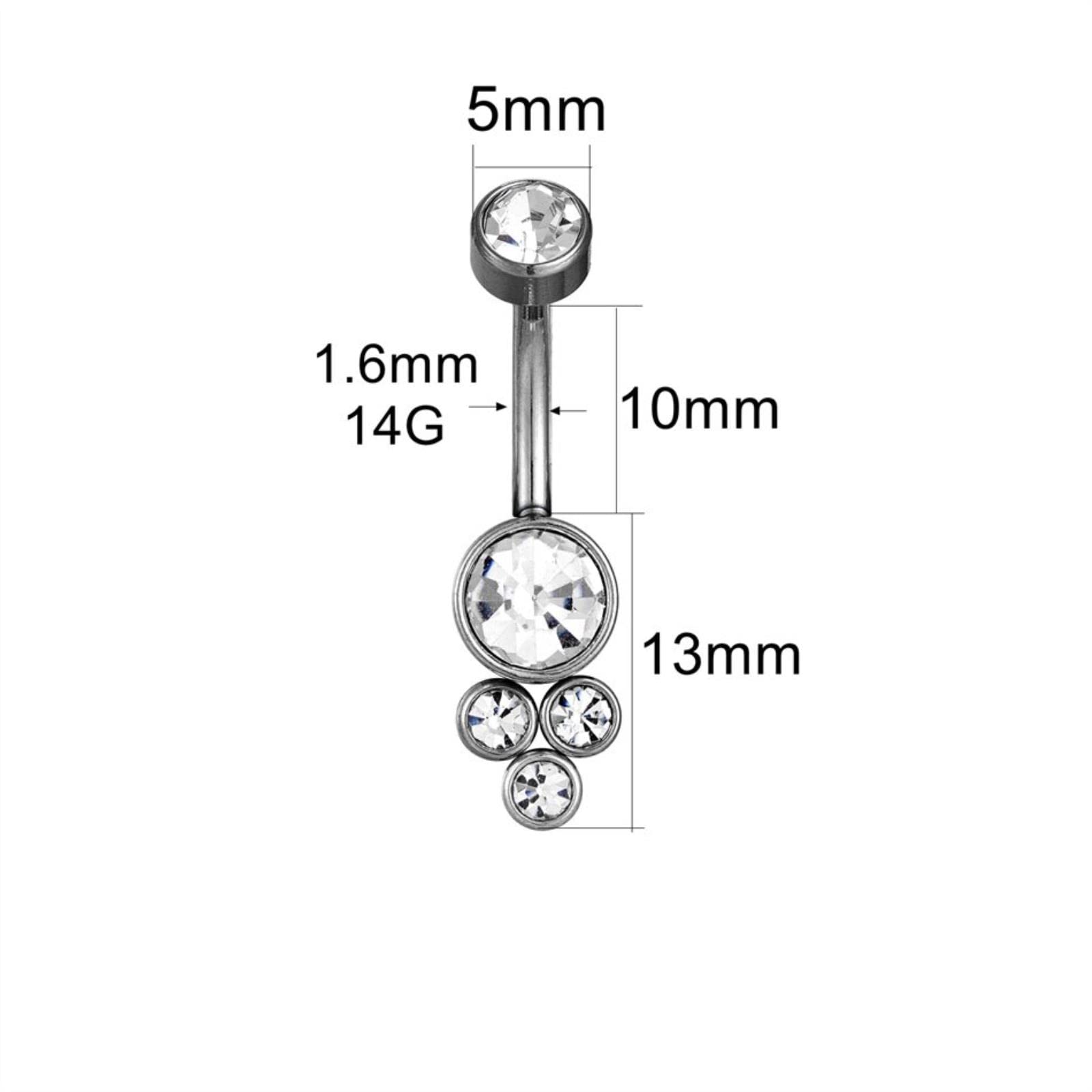 BEDT 6 Pezzi/Set 14g Anelli del Tasto di Pancia Donne Accessorio dei Monili Sexy Cz Zircone Piercing All'ombelico Orecchino Intarsiato Bilanciere Corpo Juwels