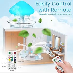 Diffuserlove Cloud Humidifier Rain Water Drip Diffuser Humidifier with Remote Waterfall Lamp Mushroom Humidifier Rain Sounds White Noise Humidifier Air Humidifiers for Bedroom Desk Diffuserlove Cloud Humidifier Rain Water Drip Diffuser Humidifier with Remote Waterfall Lamp Mushroom Humidifier Rain Sounds White Noise Humidifier Air Humidifiers for Bedroom Desk