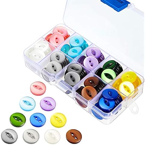 150 Pieces Round Fisheye Buttons 2 Hole Baby Resin Buttons for DIY Handmade Knitting Sewing Crafting, 10 Colors (16 mm/ 0.63 Inch) Cover