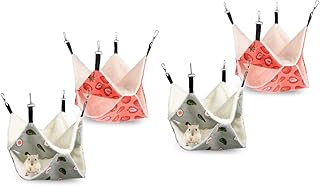 FRCOLOR 4 Pçs Rede Pequeno Animal Pendurado Cama Hamster Cama Furão Brinquedos Cobaia Cama Quente Furão Gaiola Rato Brinquedos Acessórios Gaiola De Hamster Acessórios Pet Conjunto
