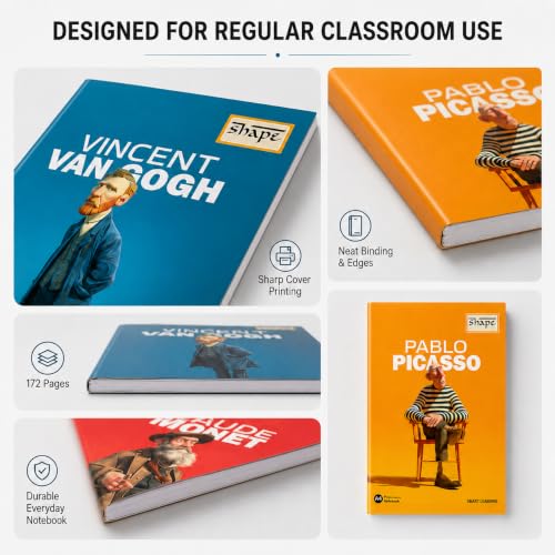 Image of SHAPE A4 Notebook Pack of 6, 172 Pages Each, Single Line Ruled