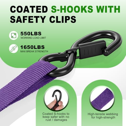 Image of Retractable Ratchet Straps (4-Pack) - 1in x 10ft, Pink Ratchet Straps