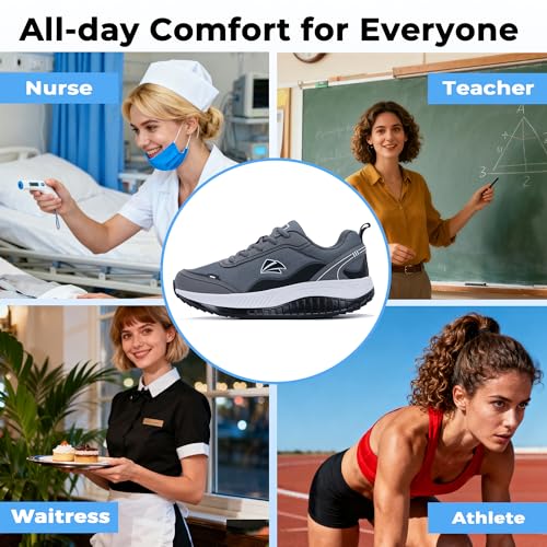 Image of Womens Walking Shoes with Arch Support Wide Orthotic Plantar Fasciitis Sneakers Athletic Tennis Shoes