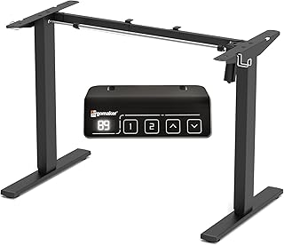 ERGOMAKER Höjdinställningsbar skrivbordsram, elektrisk skrivbordsbas med automatiskt minne Smart Handset svart ram, utan skrivbord