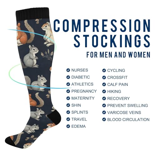 Image of Fisyme Socks for Women Men, Warm Comfort Athletic Crew Running Hiking Cycling Compression Socks