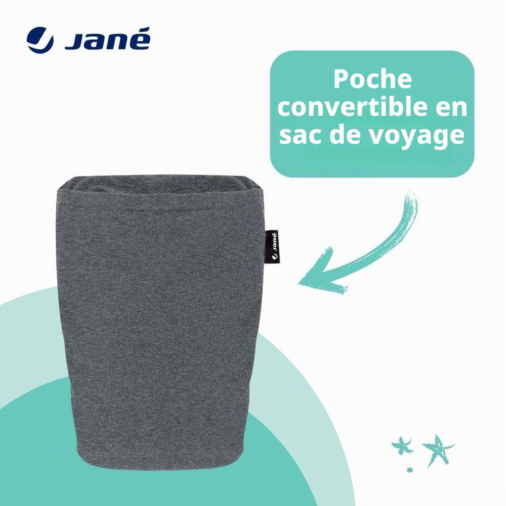 Jané Cocoon Écharpe de Portage Élastique, Dès la Naissance jusqu’à 20 kg, 5 m, Méthode Kangourou, Ergonomique, Respirante, Gris