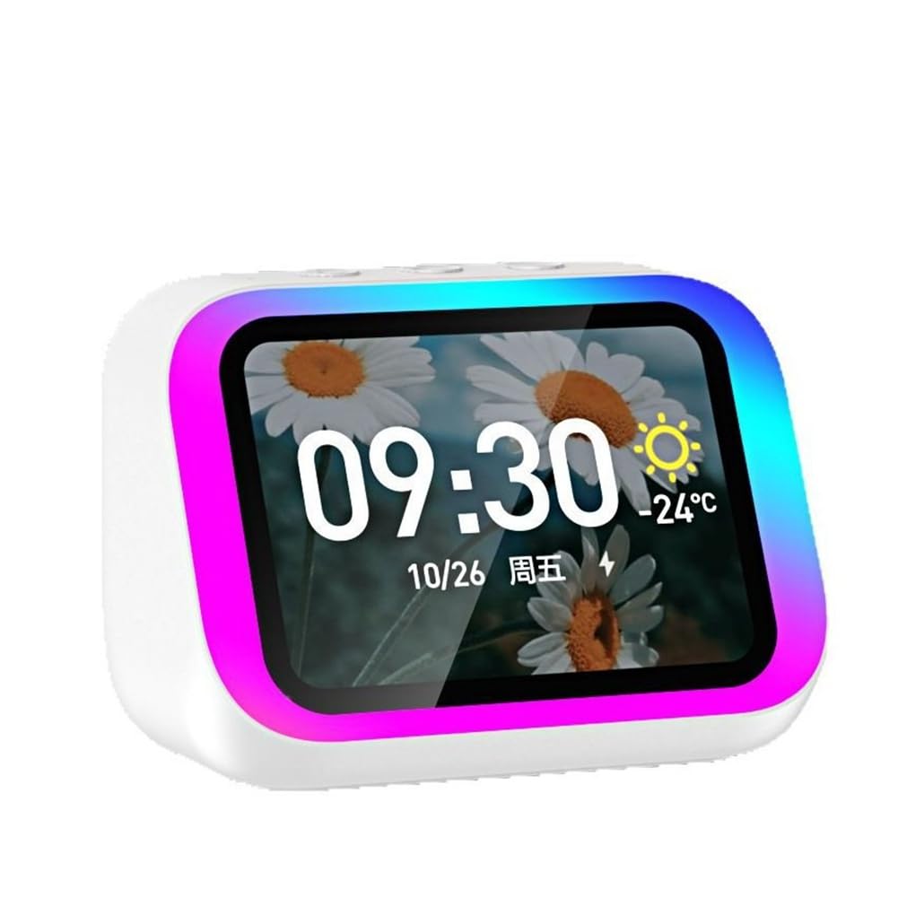 Altavoz Bluetooth Inteligente con Pantalla Grande y Control de Temperatura, Altavoz de Mesa con FM, Decoración de Oficina, Color