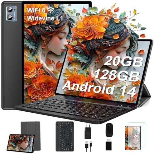 SUAAT Newest Tablet Android 14, 10 inch, 22 GB RAM 128 GB ROM (1 TB