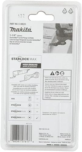 Miniatura 4 de Makita E-08523 StarlockMax® Multiherramienta oscilante de 1-1/4" Hoja de corte curvada bimetálica