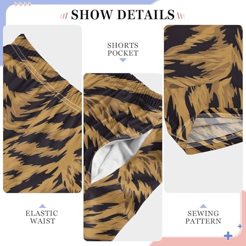 Boys' Pants Animal Skin Tigers Long Bottoms Jogger Pants Elastic Waist Trousers with Pockets S-XL4