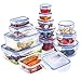 QCen Boîte Alimentaire Hermétiques Set, 26 Pièces (13récipients + 13couvercles) sans BPA ,Boîtes de Conservation Plastique, Réutilisable, Étanche pour Lave-Vaisselle, Congélateur, Micro-ondes