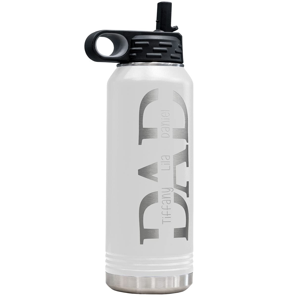 32-oz Stainless Steel Customized Water Bottle For Dad- Includes Kids Names- Great for Father's Day, Christmas, His Birthday, or Just Because - Select