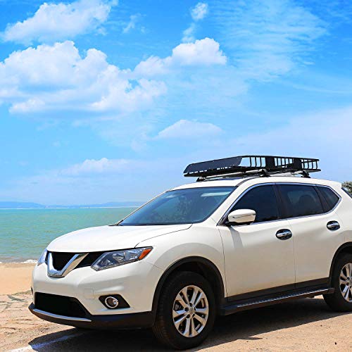 Xcar Roof Rack Carrier Basket Rooftop Cargo Carrier With Extension Black Car Top Luggage Holder 64"X 39"X 6" Universal For Suv Cars #TOP5