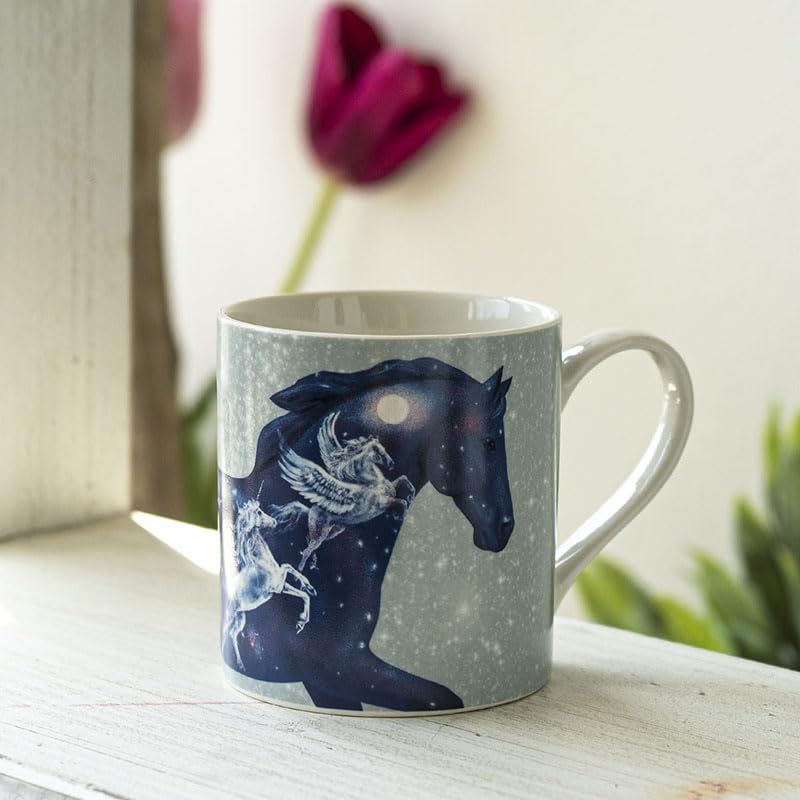 Taza de cerámica con diseño celestial de Pegaso 13 oz miniatura 6
