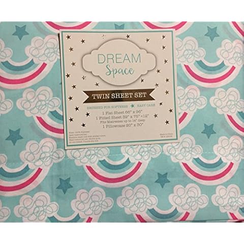 Dream Space 3-Piece Rainbow Twin Sheet Set Cover