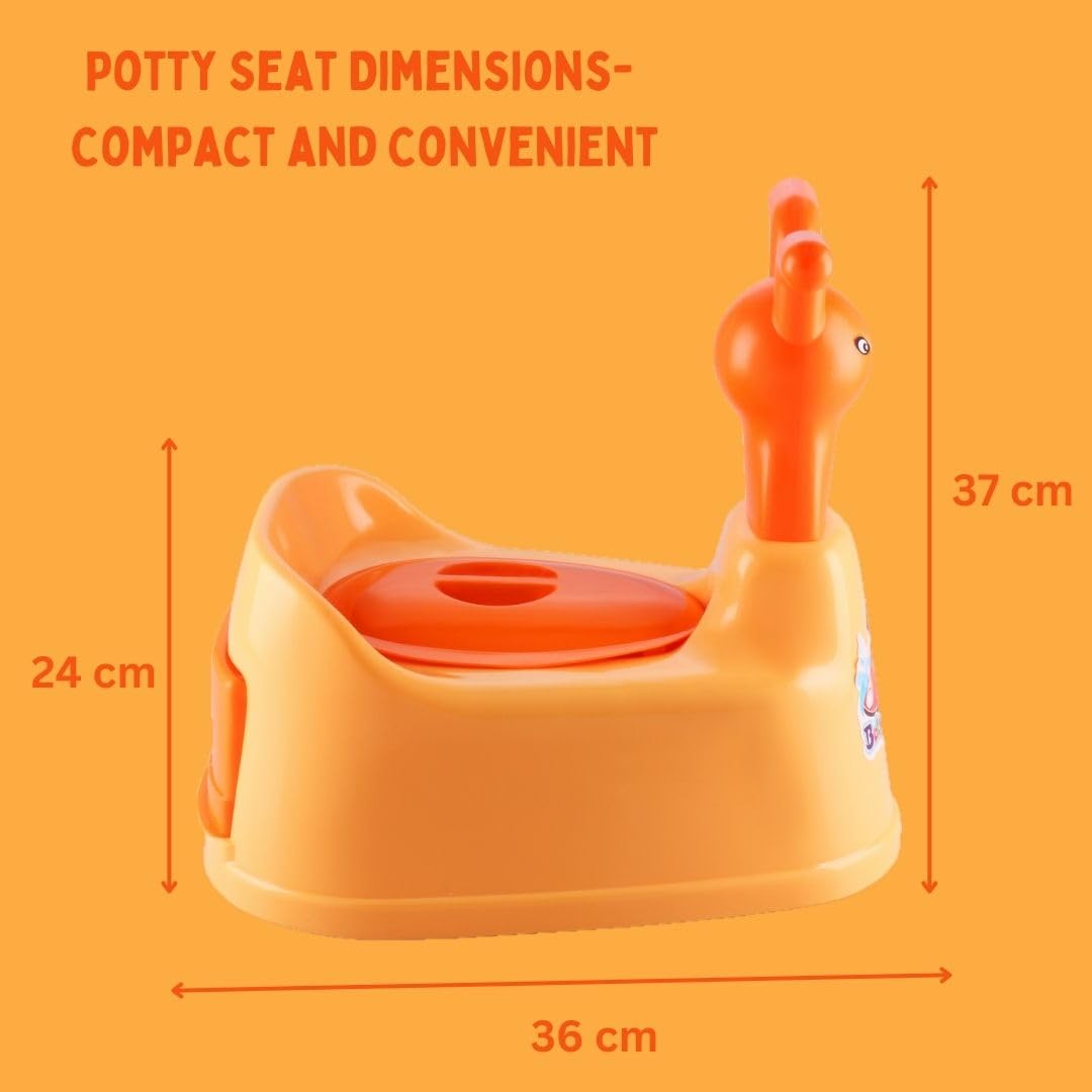 Zerya Potty Toilet Trainer Seat/Chair with Lid and High Back Support for Toddler Boys Girls (Age 7 Months to 3 Years) (Orange) 3