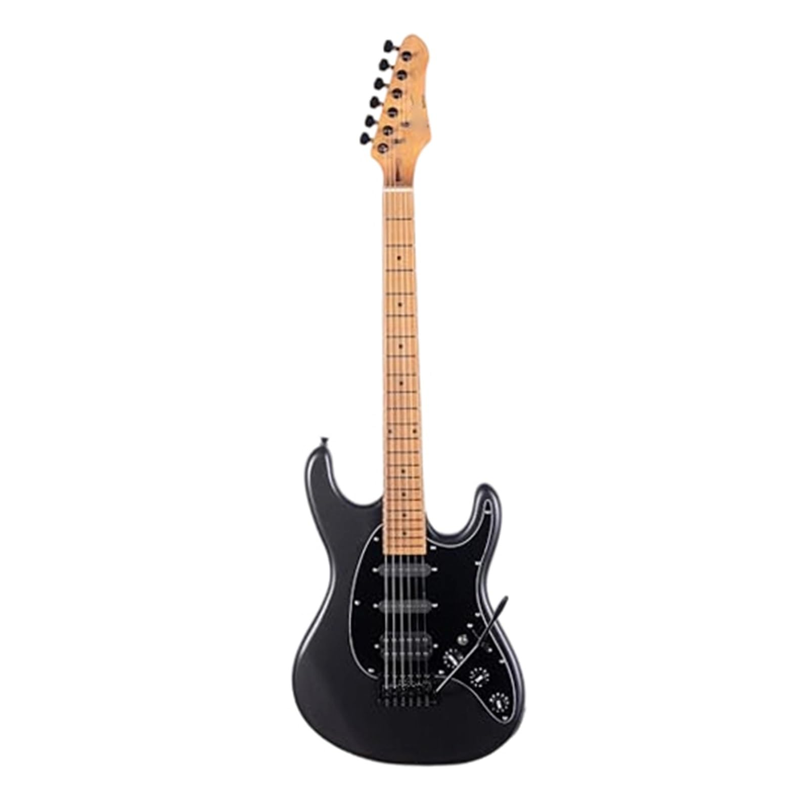 Chitarra Elettrica Strumenti Musicali Chitarra Elettrica A Corpo Solido Con Ponte Regolabile A 7 Corde Moderna Per Principianti Pickup SSH In Legno Di Acero ﻿(Ebony Black)