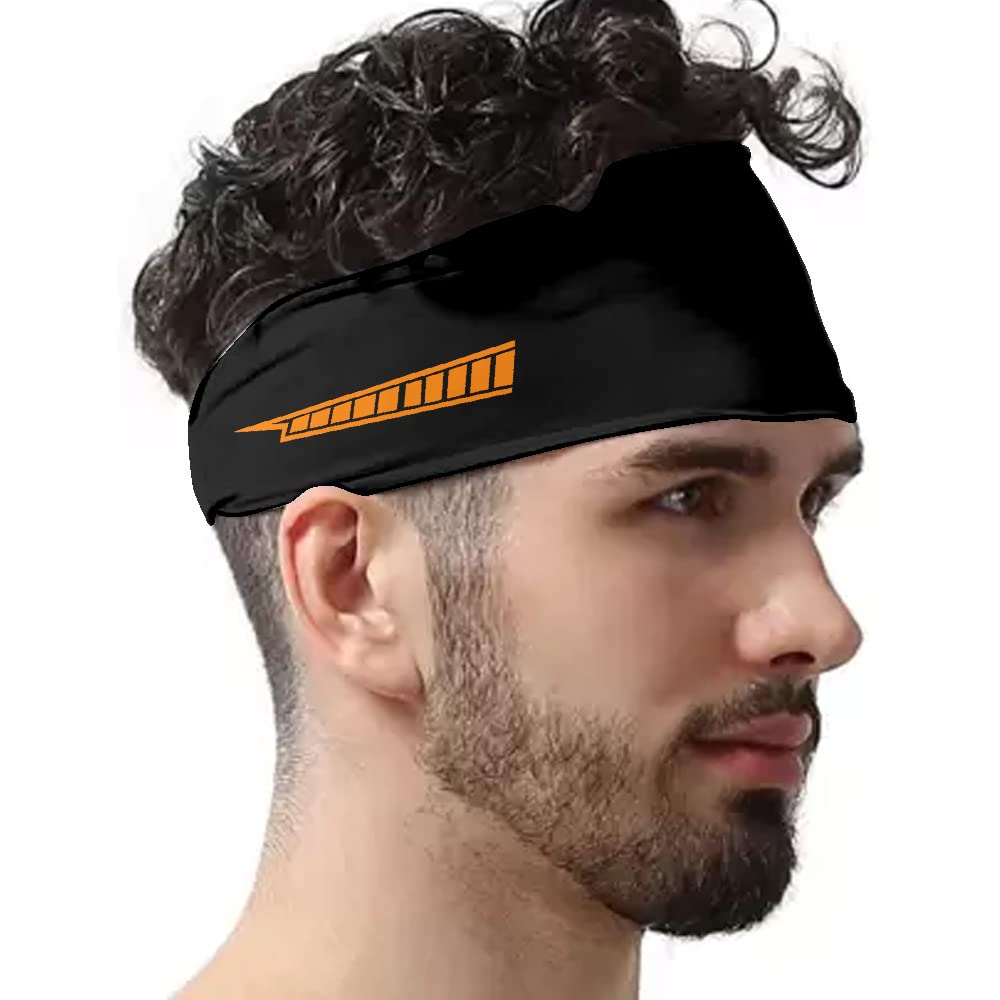 Men Women Unisex Headband Bike Riders Cycling Gym Workout Badminton Sports Sweatband etc (Black, Orange) (B0BRLBBRBS) Amazon Price History, Amazon Price Tracker