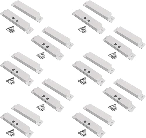 Miniatura 7 de Paquete de 10 juegos de alarma montada en superficie con cable, contactos magnéticos, sensor de interruptor de lengüeta de ventana de puerta con