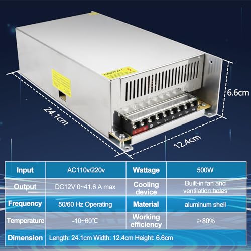 Alimentation 12V 41.6A 500W transformateur AC 240V vers DC