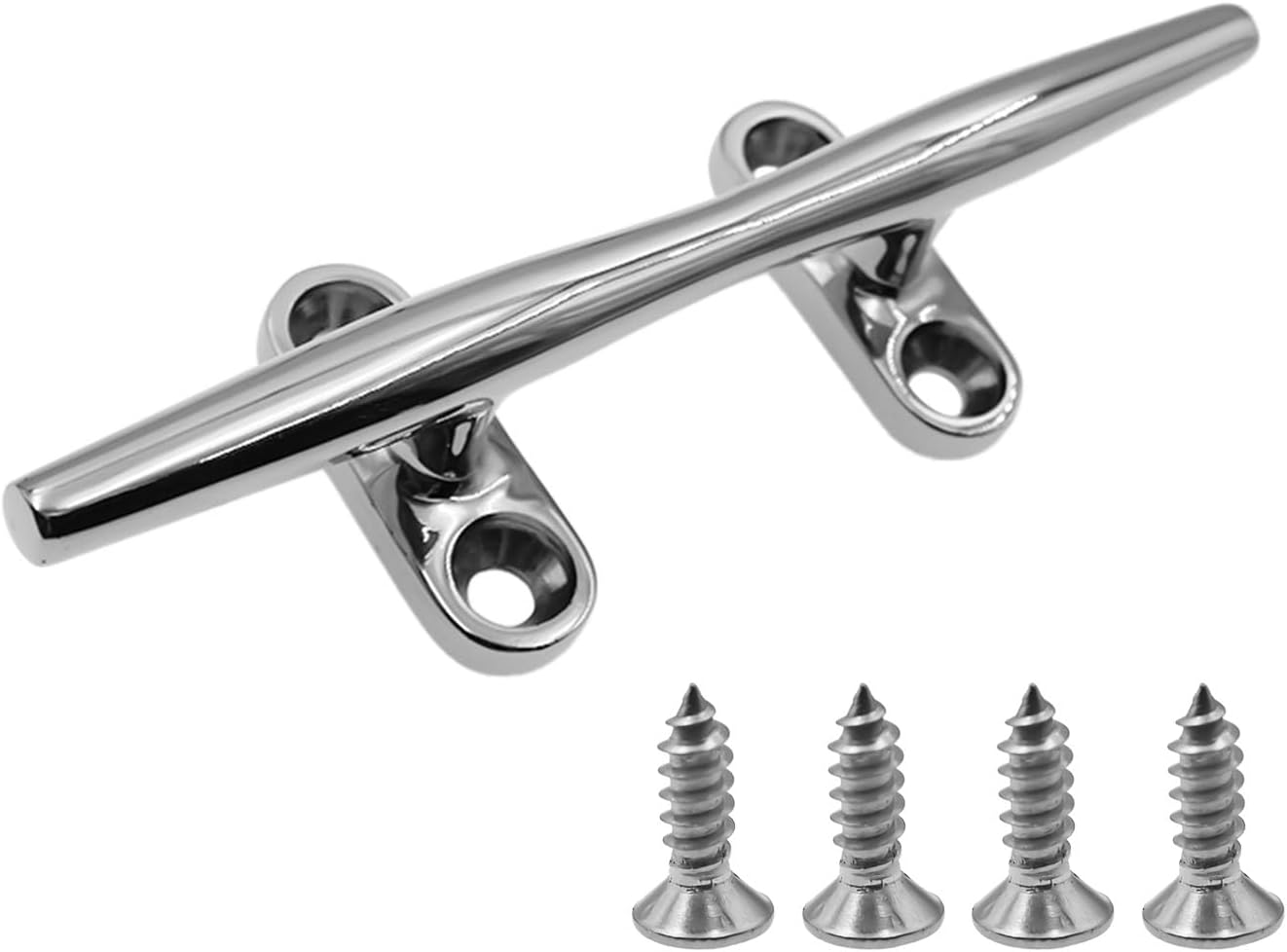 Stainless Steel Boat Cleat,Open Base Dock Cleats with Nuts,Boat Cleat Towel Hooks Rope Cleat with Fasteners for Wall,Boats,Kayak,Marine,Deck,Nautical Decor,1 PCS