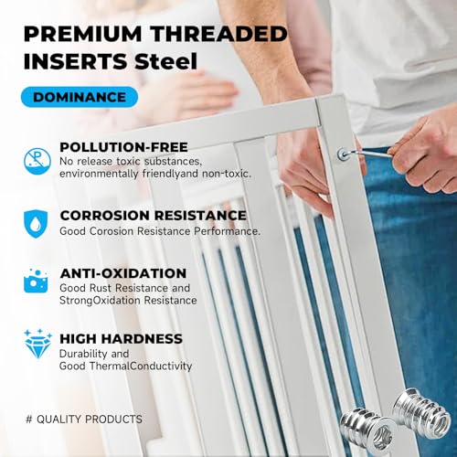 40-Pack 1/4\"-20 Threaded Inserts for Wood Furniture，15mm Screw-in Nut Inserts Fasteners with Hex Drive，Secure Wood Joints with Precision - Thumbnail 4