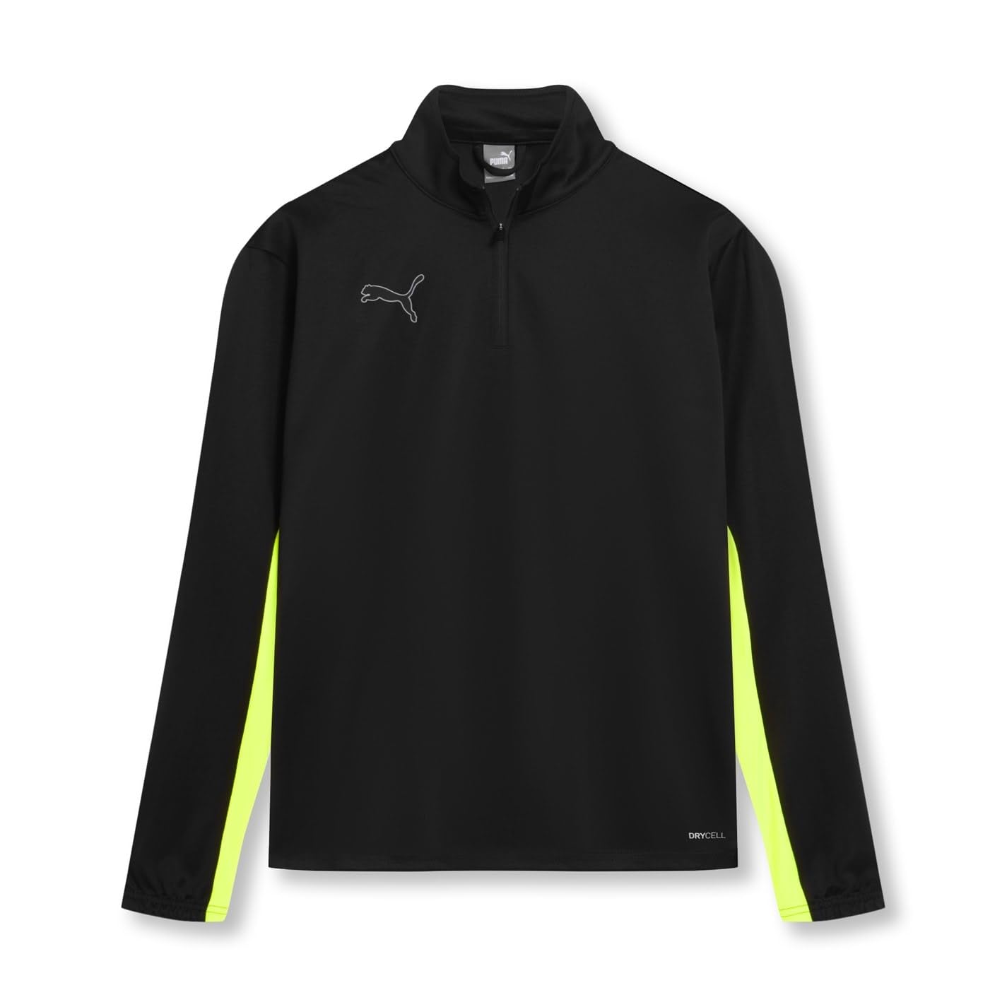 PUMA Mens Finesse Performance Quarter Zip Sport Drill Top Black/Yellow L