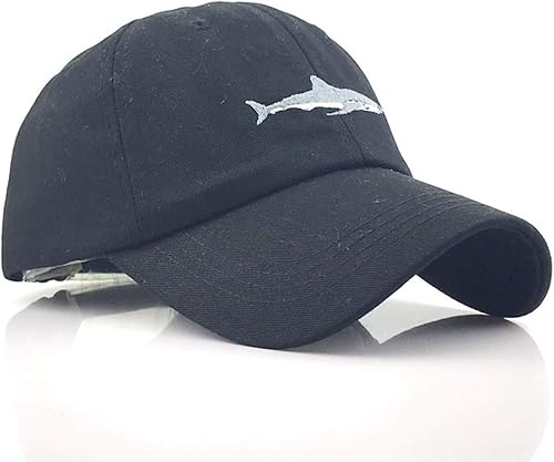 Miniatura 3 de YEKEYI Gorra de béisbol unisex bordado de tiburón algodón lavado Denim ajustable sombrero de béisbol
