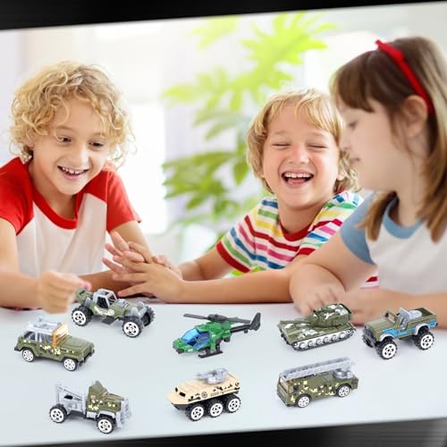 Mcpinky HMC0488 15Pcs Die-Cast Military Vehicles,Army Toy Vehicle Models Alloy Metal Army Vehicles,Cars Tank Helicopter Panzer Toys thumb #4