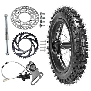 Cwtd Rear 80/100-12 Tire Wheel Rim Kit With 15Mm Bearing &Amp; Disc Brake Set - Hydraulic Caliper, Rotor, Sprocket, Axle For Pit Pro Dirt Bike 9 51r ogkz17l. sl500 . ss300