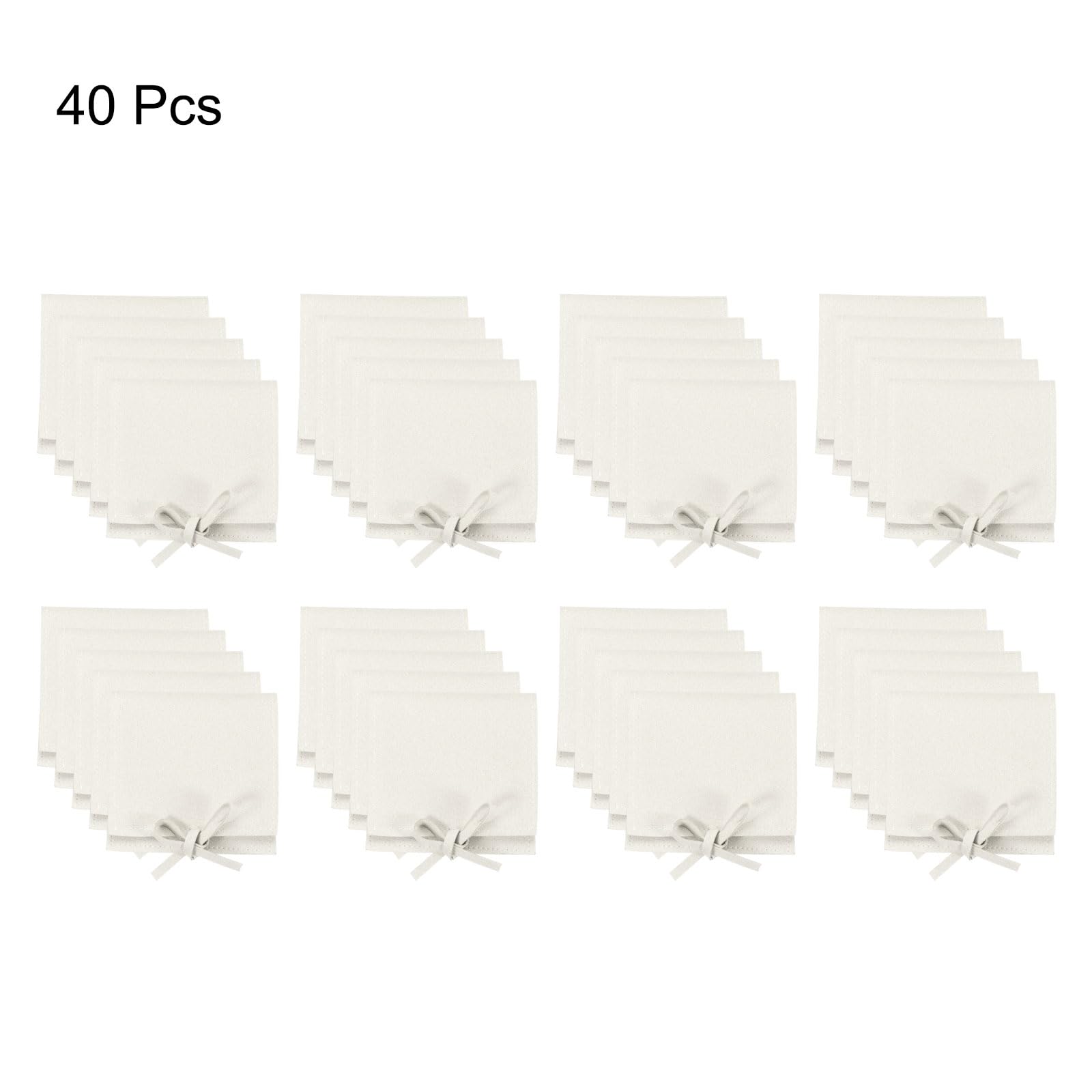 QUARKZMAN 40Pcs Pochettes à Bijoux en Microfibre 3,1 x 3,1 Pouces Blanc