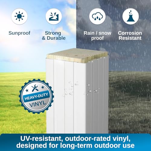 Image of Weatherables 4x4 Vinyl Post Wrap - Weatherproof Premium Outdoor Vinyl Porch Post Wrap with Fluted Design for Quickly Refreshing Existing Deck, Patio, and Porch Posts (4 inchx4 inchx96 inch, White Fluted)