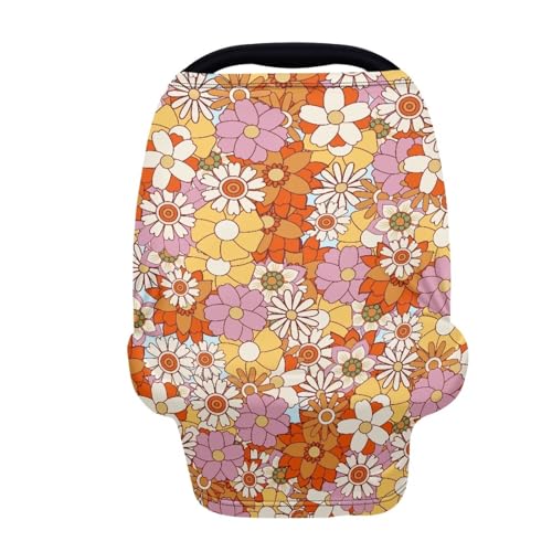 Image of Colorful Hippie Infant Stroller Cover Multi-Purpose Durable Stroller Canopy Covers Windproof Car Seat Canopy Cover Dust Cover Privacy Protection Breastfeeding Shawl
