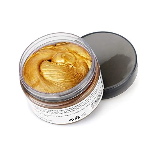 MOFAJANG Hair Coloring Dye Wax, Orange Gold Instant Hair Wax, Temporary Hairstyle Cream 4.23 oz, Hair Pomades, Natural Hairstyle Wax for Men and Women Party Cosplay