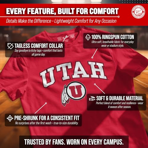 Image of NCAA Gameday Cotton T-Shirt for Men and Women | Officially Licensed NCAA Tee - Preshrunk Ring-Spun Cotton - Screen-Printed Team Logo