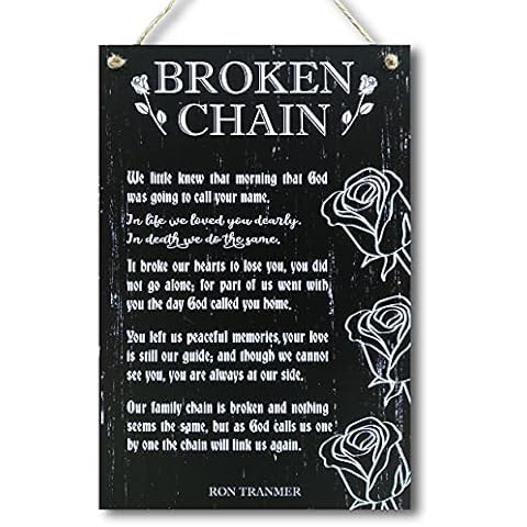CARISPIBET Broken Chain | Poem memorial bereavement sympathy condolence funeral gift for loss of loved one 12" x 8" Cover