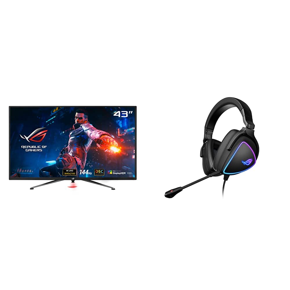 ASUS ROG Swift PG43UQ 43” 4K HDR DSC Gaming Monitor & ROG Delta S Headset