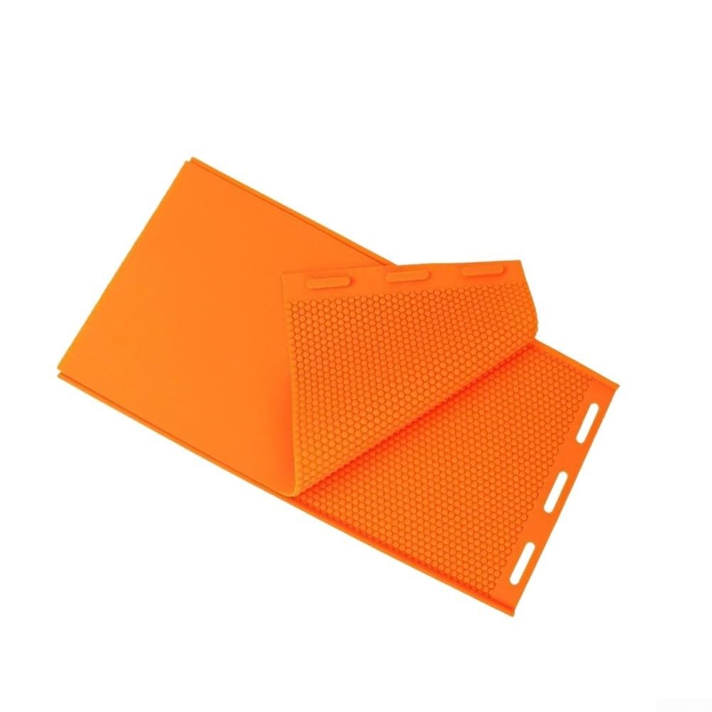 Lot de 2 feuilles de cire d'abeille en silicone pour apiculteurs professionnels et amateurs - 43,5 x 22,5 cm - Orange