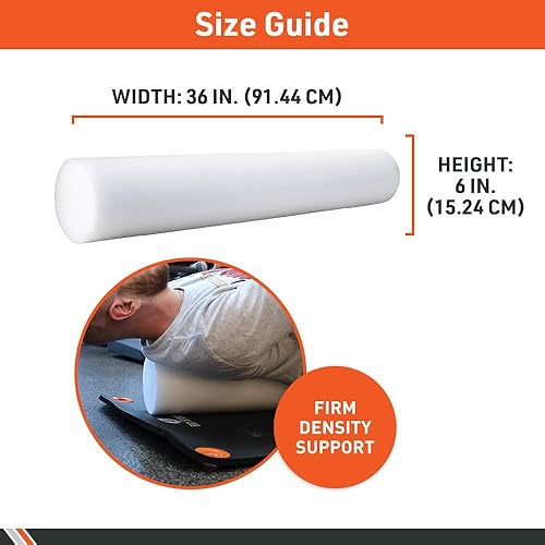 Miniatura 7 de Body Sport Rodillo de espuma, redondo completo de 36 x 6 pulgadas, ligero y duradero para flexibilidad, fortalecimiento y rehabilitación, alta