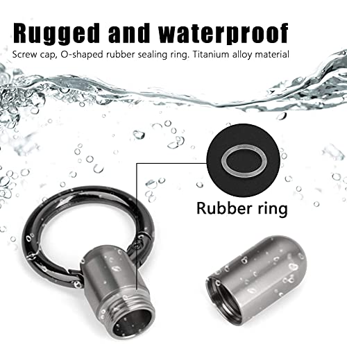 Image of TISUR Small Titanium Keychain Pill Holder, Pocket Pill Case for Travel | Waterproof Pill Fob,Portable Pill Box Container,Purse Pill Organizer Tube