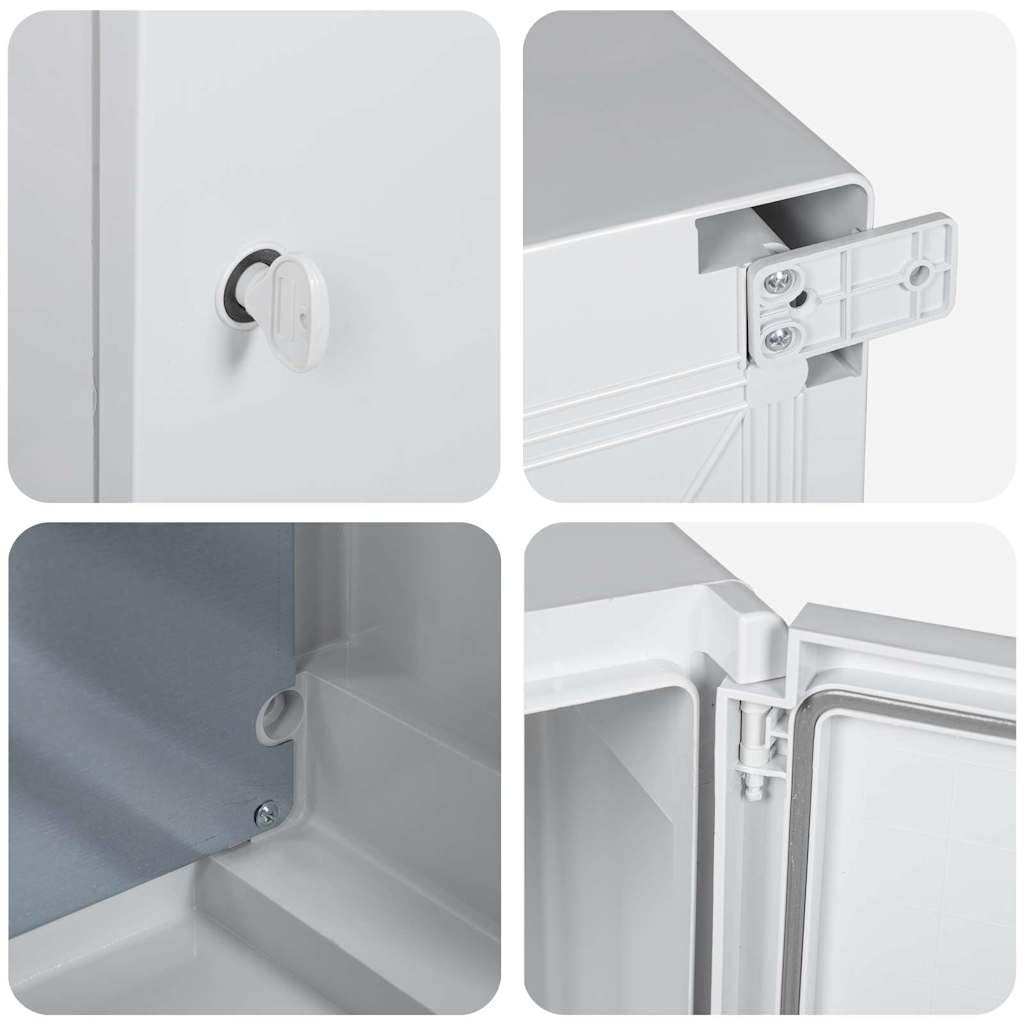 vidaXL Steuerungsschrank Grau 47 x 20 x 50 cm ABS Kunststoff, Moderner Werkstatt-Schrank, robuste Werkzeuglagerung, minimalistischer Organizer für drinnen und draußen, grau