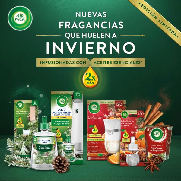 Air Wick Vela Aromática Perfumada con aroma a Pino del Bosque y Copos de nieve 105gr