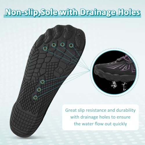 Image of ziitop Water Shoes for Men Women Beach Barefoot Swim Rock Climbing Pool Shoes Socks, Anti-Slip Breathable Quick Dry Lightweight Slip-on, Outdoor Sport Hiking Walking Boating Fishing Diving Surfing