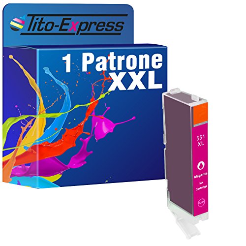 Tito-Express PlatinumSerie - Lote de cartuchos de tinta XXL (compatible con Canon PGI-550XL y CLI-551XL, Canon Pixma IP7250, MG5450, MG6350, MX725 y MX925), color (6) 1x Magenta