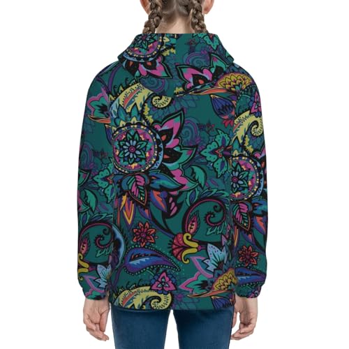 Oriental Paisley Kids Pullover Hoodies Boys Sweatshirts Girls Athletic Clothes with Pocket4