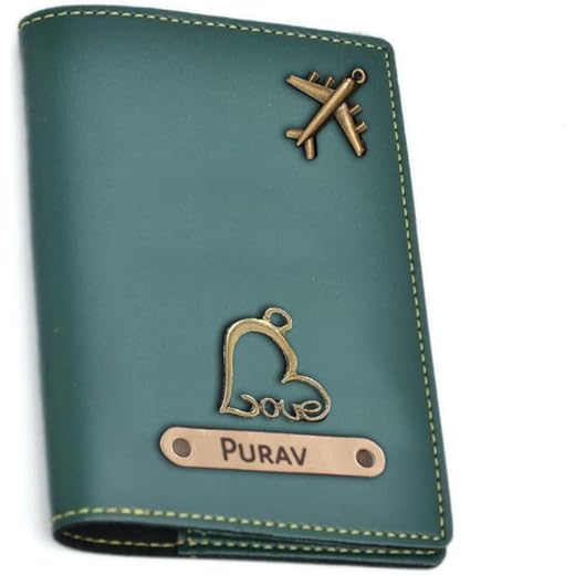 Customised Leather Passport Cover Holder - Tan